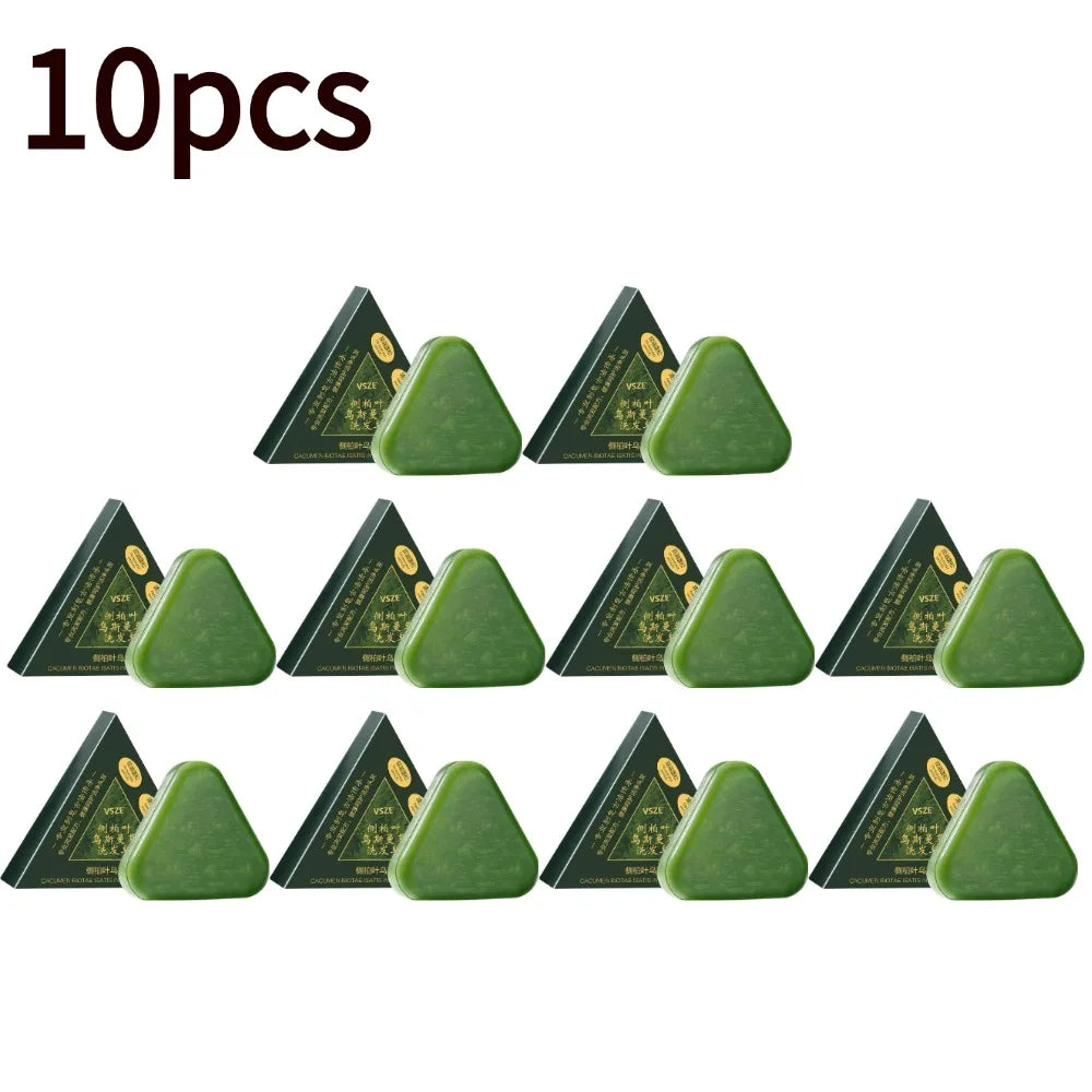 1/2/3/4/5/10pcs Usma Grass Shampoo Bar Natural Herbal Formula Cold-Processed Preserve Plant Essences Hair Care Soap