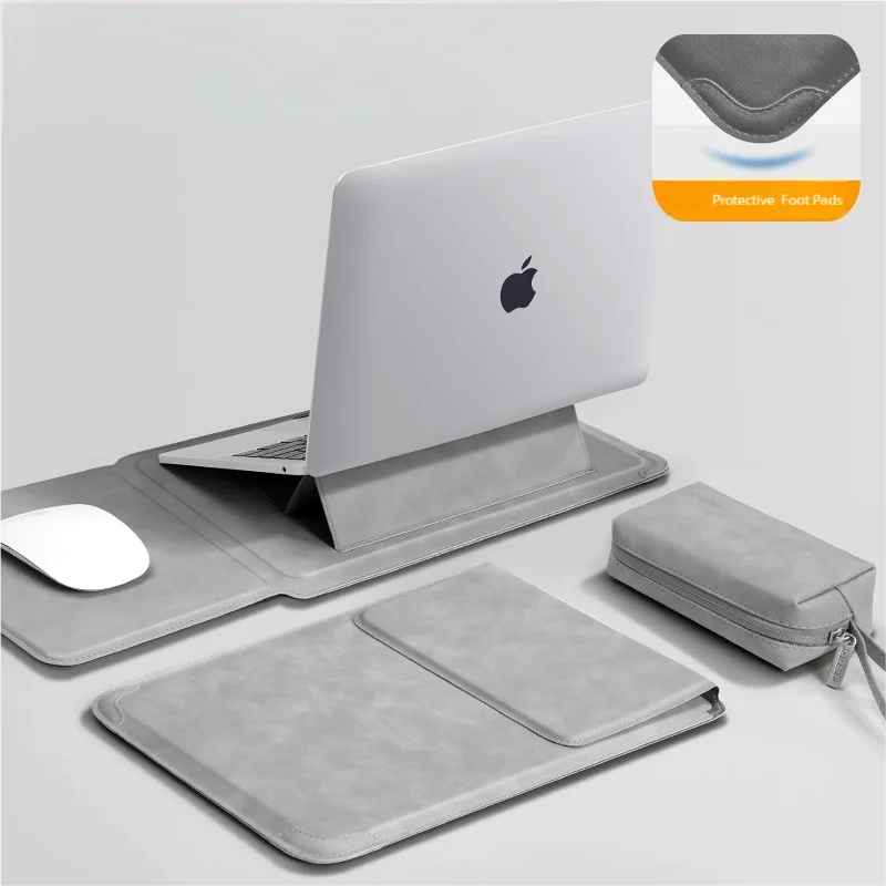 Laptop Sleeve Case 13 14 15 15.6 16Inch For Huawei HP DELL Bag For Macbook Air Pro 13 13.6 M4 Notebook Case with stand Men Women