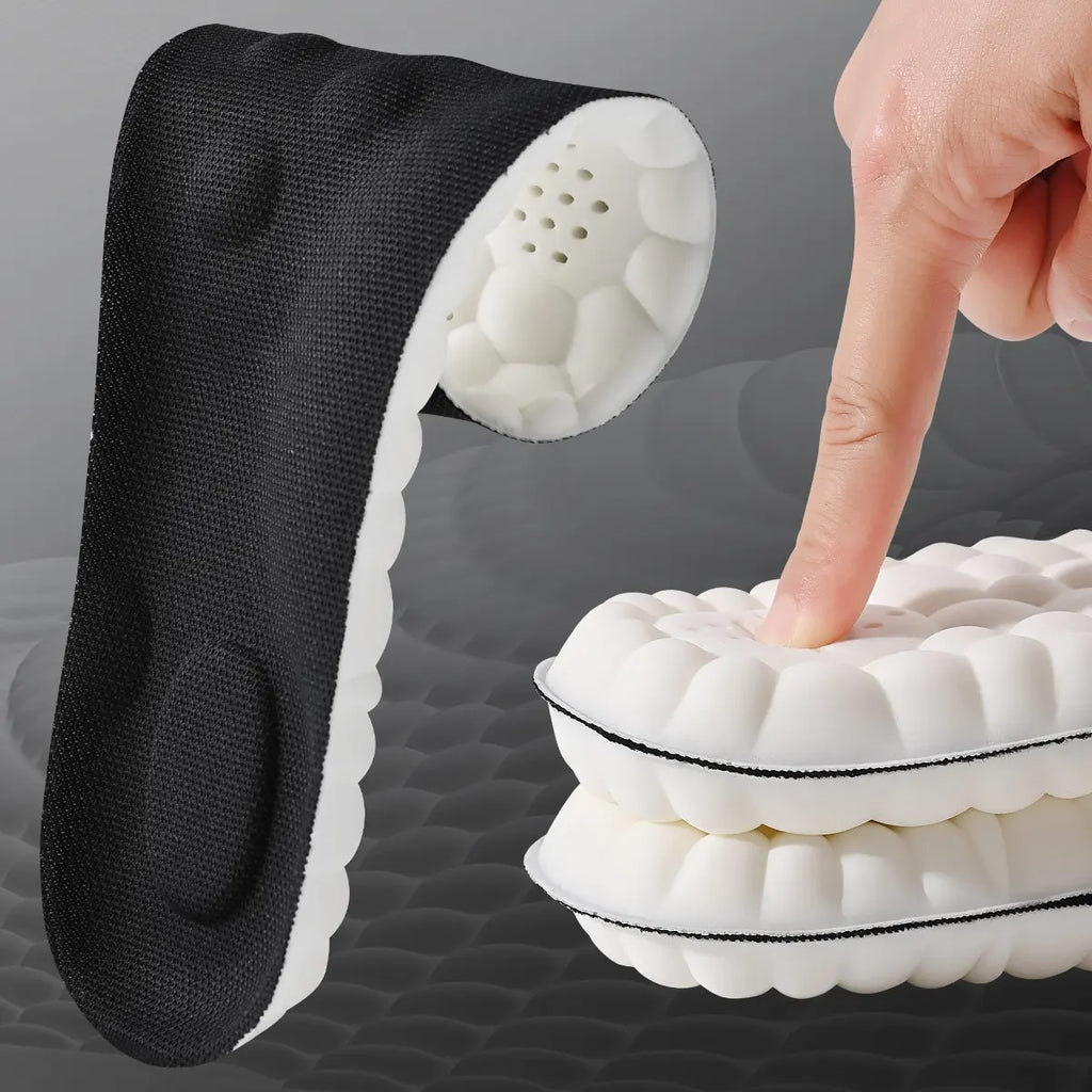 Soft Breathable Shock Absorption Cushion Running Insoles 4D Cloud Technology PU Sole Sports Insoles For Orthopedic Care 2026 New
