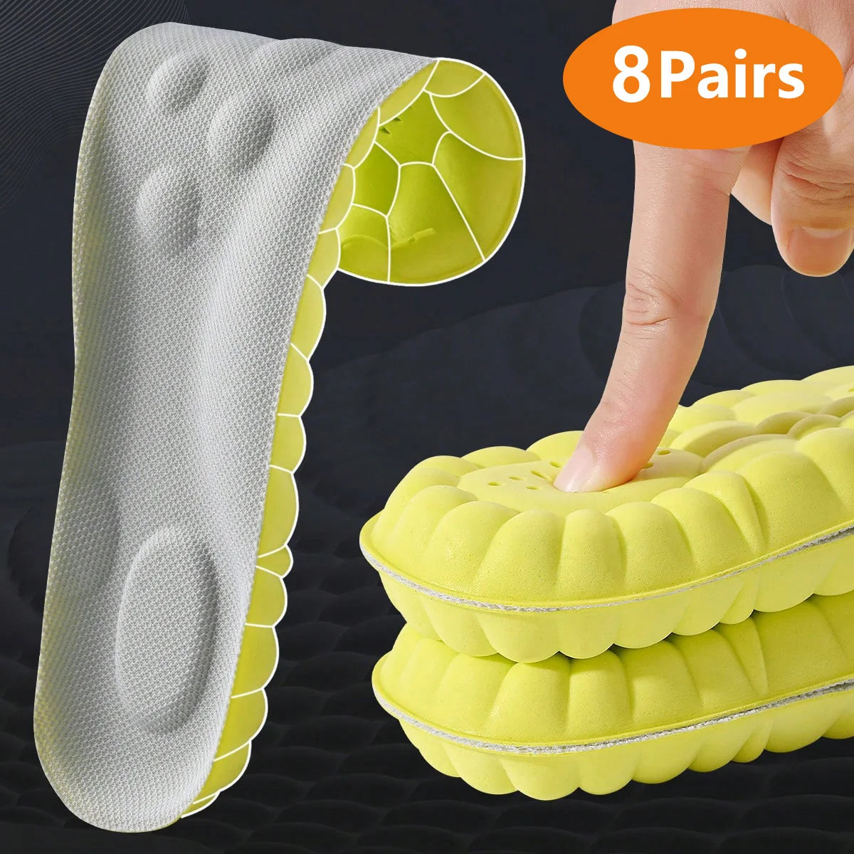 Soft Breathable Shock Absorption Cushion Running Insoles 4D Cloud Technology PU Sole Sports Insoles For Orthopedic Care 2026 New