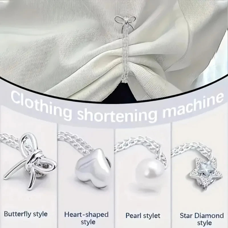 Women'S Adjustable Clothes Clips with Butterfly Decorations - Instant Sleeve Shortening, Suitable for Shirts, Dresses, Pants