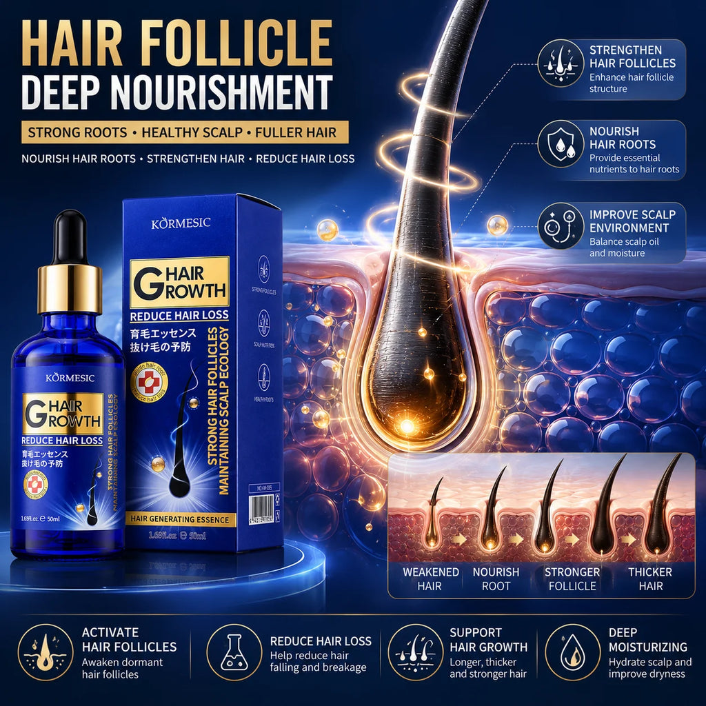 Hair Growth Serum Anti Hair Loss Treatment Follicle Activator Density Booster Scalp Root Care Oil Thinning Hair Men Women 50ml