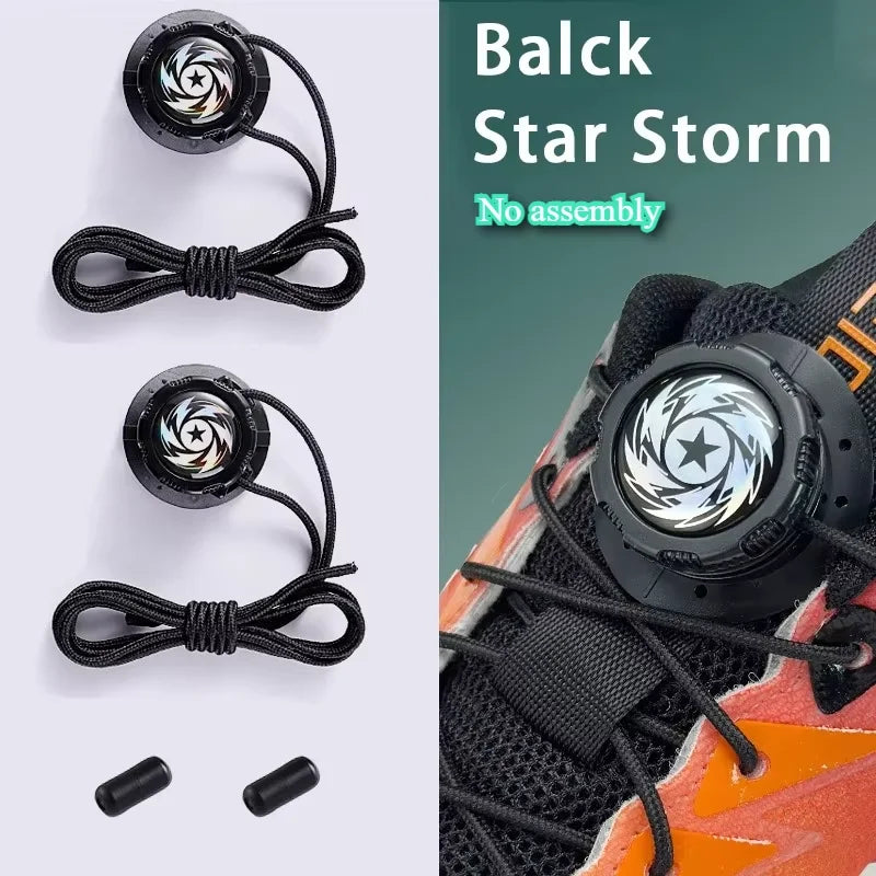 1 Pair Shoe Laces For Sneakers No Tie Shoelaces Swivel Buckle Men And Women Leisure Lazy Shoes Lace Accessories Free knob