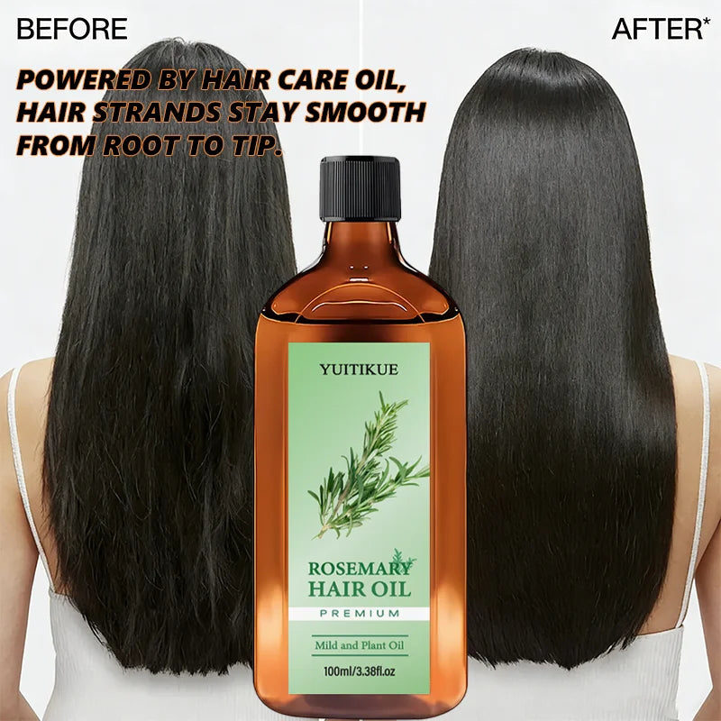 YUITIKUE Premium Rosemary Hair Oil | Mild Plant-Based Formula | For Gentle Hair & Scalp Nourishment & Healthy Hair Care 100ml