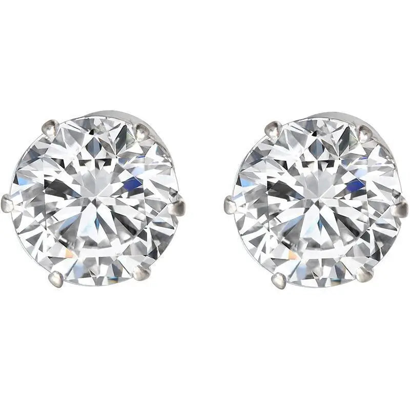 A pair Unisex Strong Magnet Magnetic Earrings Ear Clip Cuff Non Piercing Without Holes Earcuff Crystal Studs for Men Women