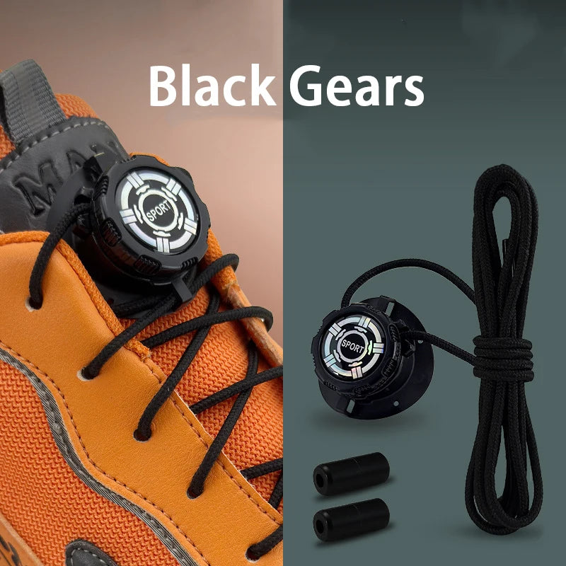 1Pair Simple Swivel Buckle Laces Thick Rope Automatic Shoelaces Without Ties Install Tennis Sneakers Shoelace Shoe Accessories