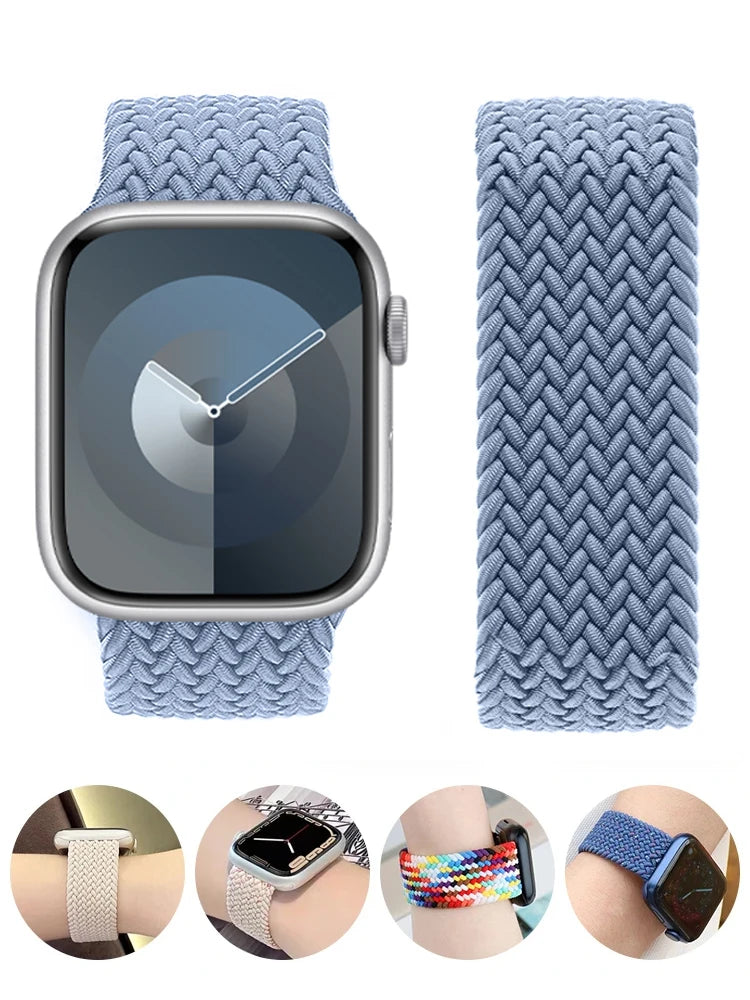 Braided Solo Loop For Apple watch Band 46mm 44mm 45mm 42mm 40mm 41mm Bracelet correa iwatch Series Ultra 2 11 10 9 SE 8 7 Strap