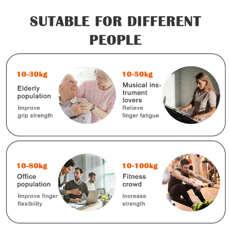 5-100KG Electronic Counting Adjustable Grip For Rehabilitation Hand Muscle Strength Gym Wrist Strengthener Recovery Fitness