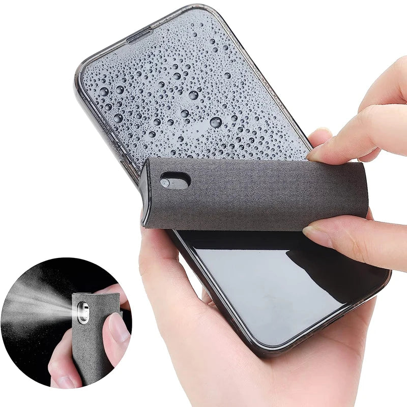 2 In 1 Phone Screen Cleaner Spray Portable Tablet Phone Touch Screen Cleaner Microfiber Cloth Set Glass Mini Cleaning Artifact