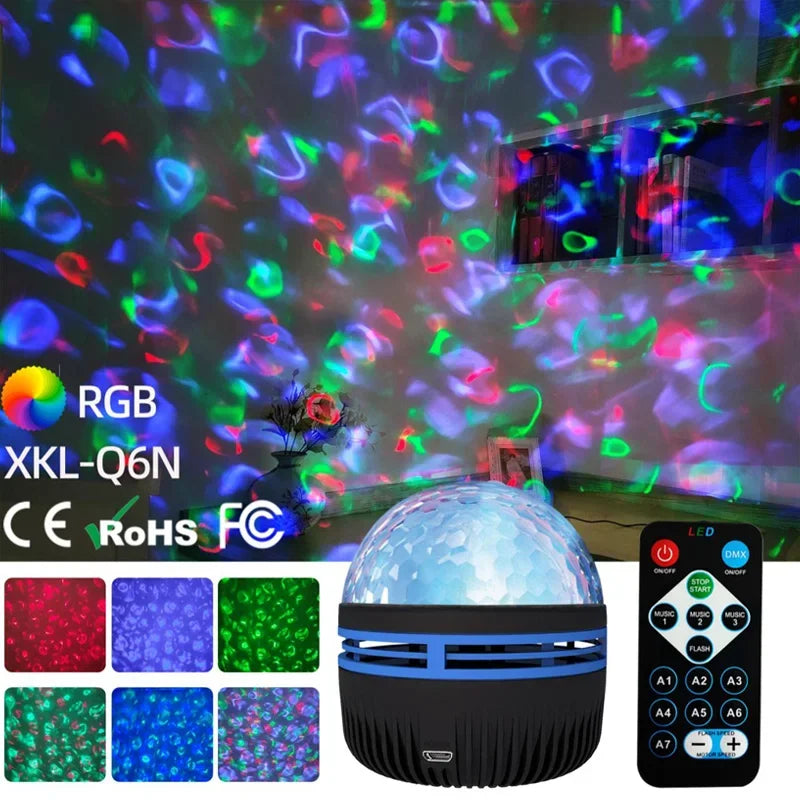 1/3PCS LED Starry Night Light Remote Control Rotating Star moon Projection Lamp USB Plug-in Magic Ball Stage Atmosphere Decor