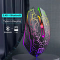 Wireless 5.2 mouse RGB 2.4G Bluetooth mouse dual-mode game mouse 6-key mute mouse is suitable for MacBook tablet laptop.