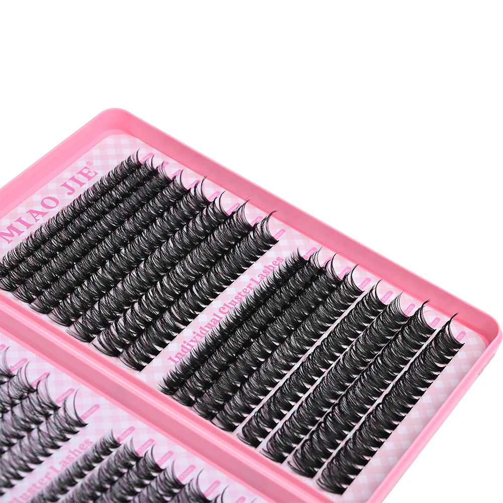 DIY Lash Extension Kit Clusters Individual Eyelashes Kit 9-16mm with Bond and Seal Wispy Natural Mange Lashes