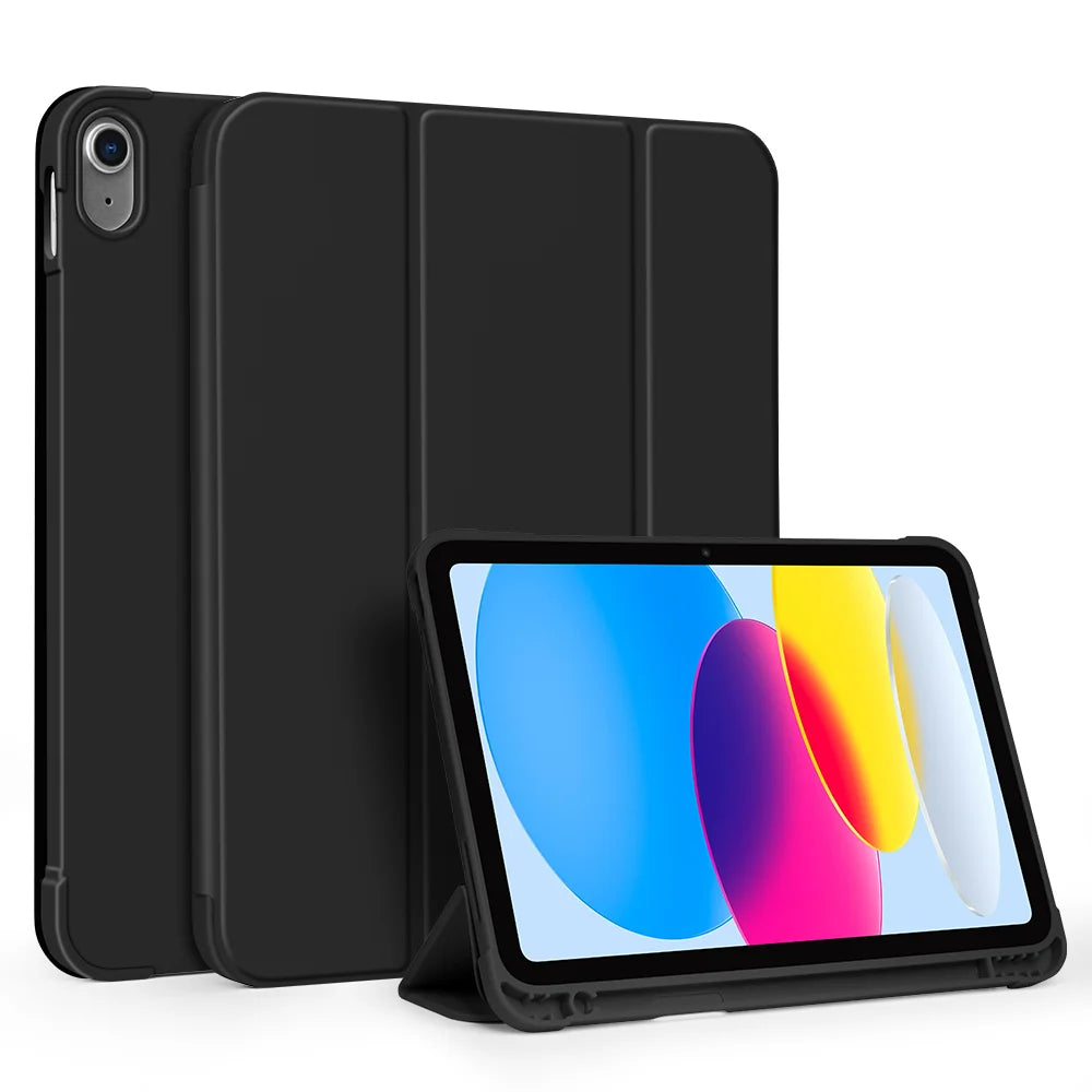 For iPad 10th Gen Case 3 fold Fall prevention Cover for Air 4 5 6 10.9in 11in 13in For Air 2 9.7 Pro 11 12.9 13 Mini 6 7 Case