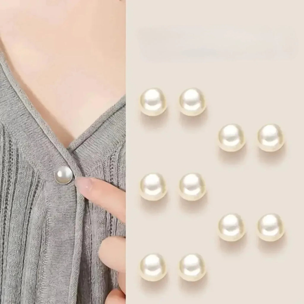 10pcs Pearl Button Pins ,DIY Decorative Safety Button Covers For Shoes, Hats, Bags, Shawls,Collar Needle Buckle Fixed Pin Brooch