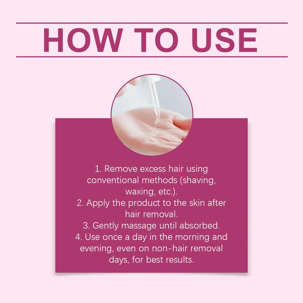 60ML Body Hair Removal Essence Oil Gentle Cleaning Soothing Nourish Moisturizing Relief Discomfort Non-irritating for Daily Care