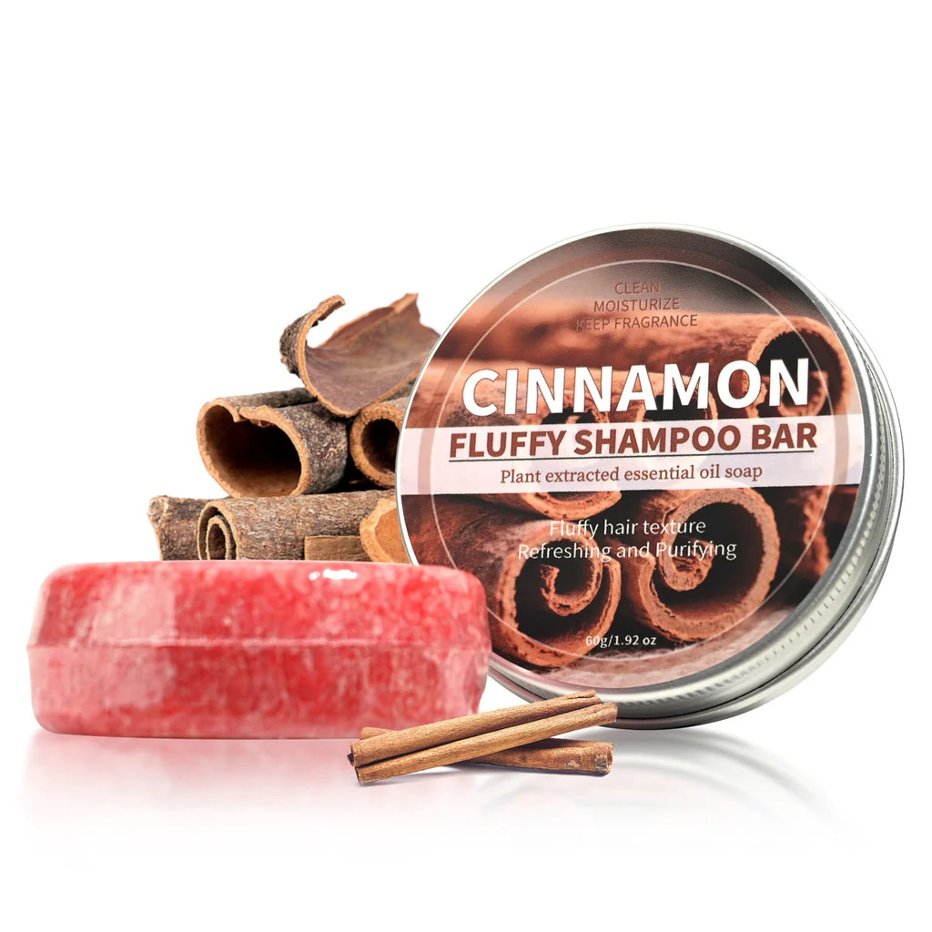 Cinnamon Essential Oil Shampoo Bar, Natural Plant Spice Extract Essence, Deep Cleaning Hair Care Shampoo, Solid Shampoo