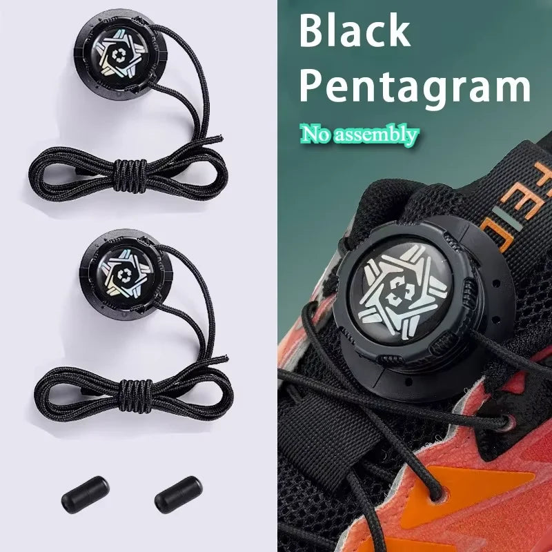 1 Pair Shoe Laces For Sneakers No Tie Shoelaces Swivel Buckle Men And Women Leisure Lazy Shoes Lace Accessories Free knob