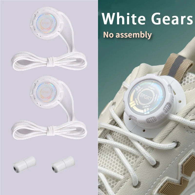 1 Pair Shoe Laces For Sneakers No Tie Shoelaces Swivel Buckle Men And Women Leisure Lazy Shoes Lace Accessories Free knob