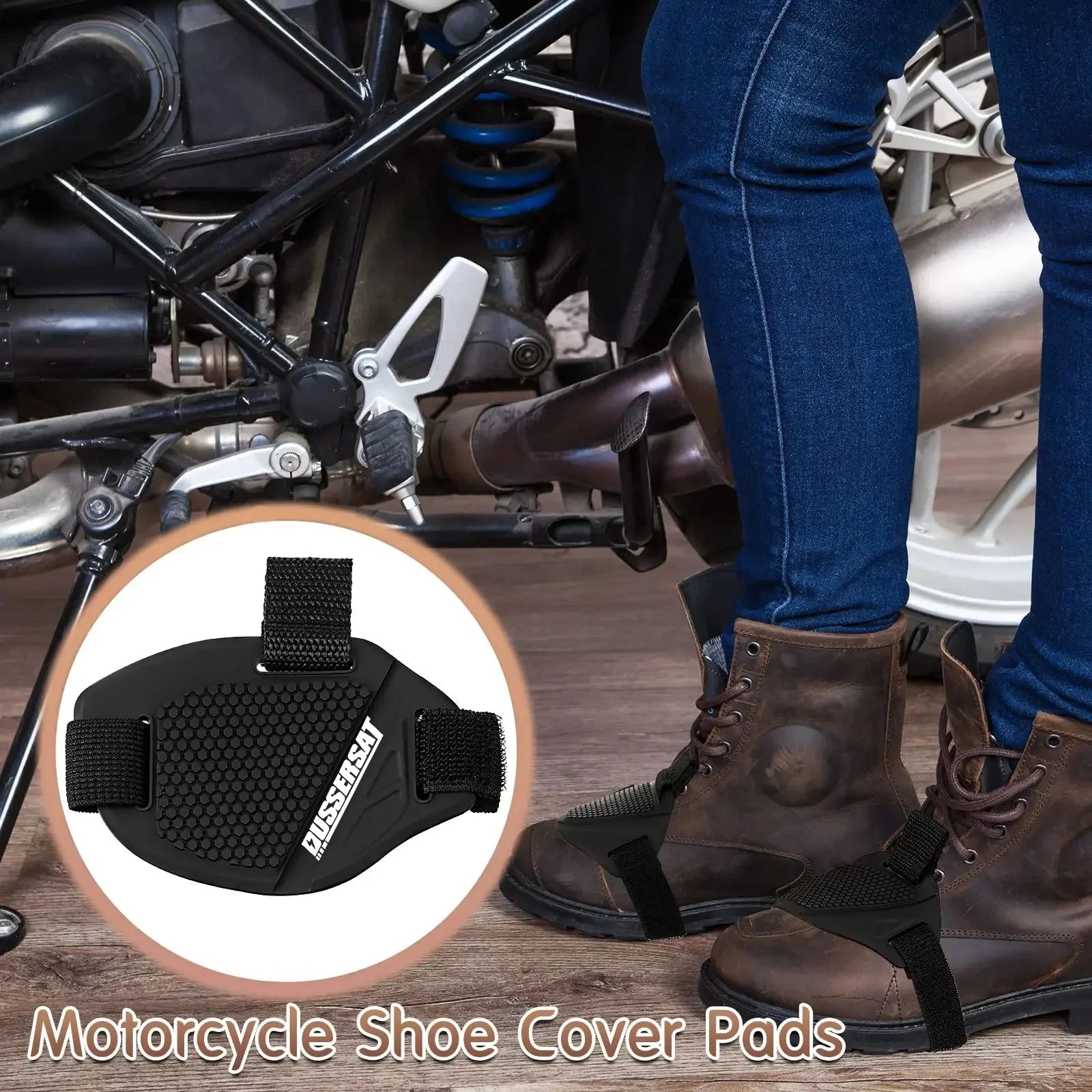 Motorcycle Riding Anti-slip Shoe Cover Motorcycle Shoes Foot Cover Motorcycle Boot Shifter Protector Protective Pad 1/2/4 pcs