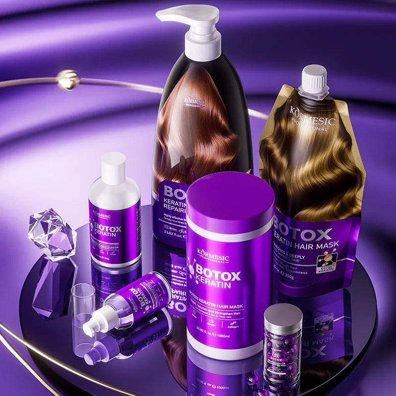 Salon-Grade Keratin Polish Protect Set Professional Hair Mask Shampoo Conditioner Essence Repair Damage Soft Care Kit