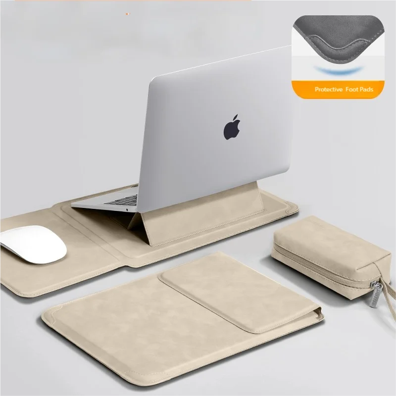 Laptop Sleeve Case 13 14 15 15.6 16Inch For Huawei HP DELL Bag For Macbook Air Pro 13 13.6 M4 Notebook Case with stand Men Women