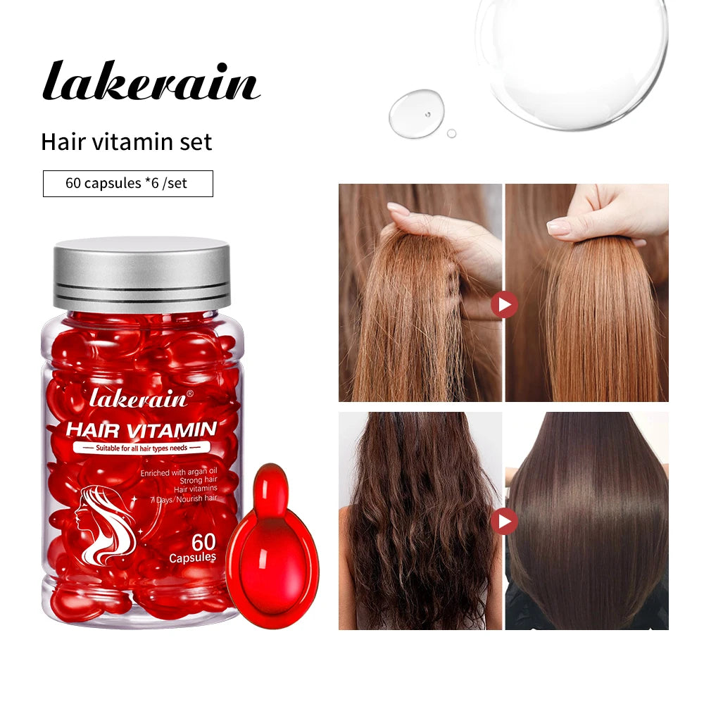 6bottles Morocco Argan Vitamin Oil Hair Care Set Essence Damaged Nutrition Repair Hair Splitting Improvement Treatment Products