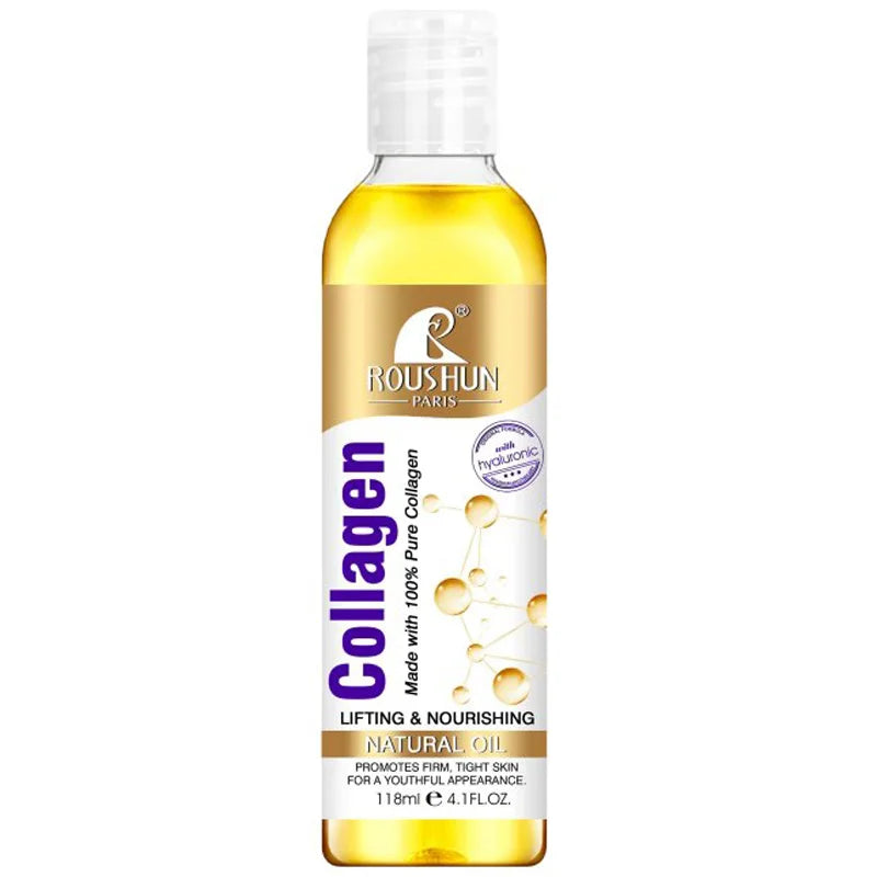 118ml Collagen Facial Essence Oil Body Massage Oil Nourishing Natural Body Oil, Moisturizing Skin Care and Hair Essence, Smooth Skin, Firming Massage and Hair Care