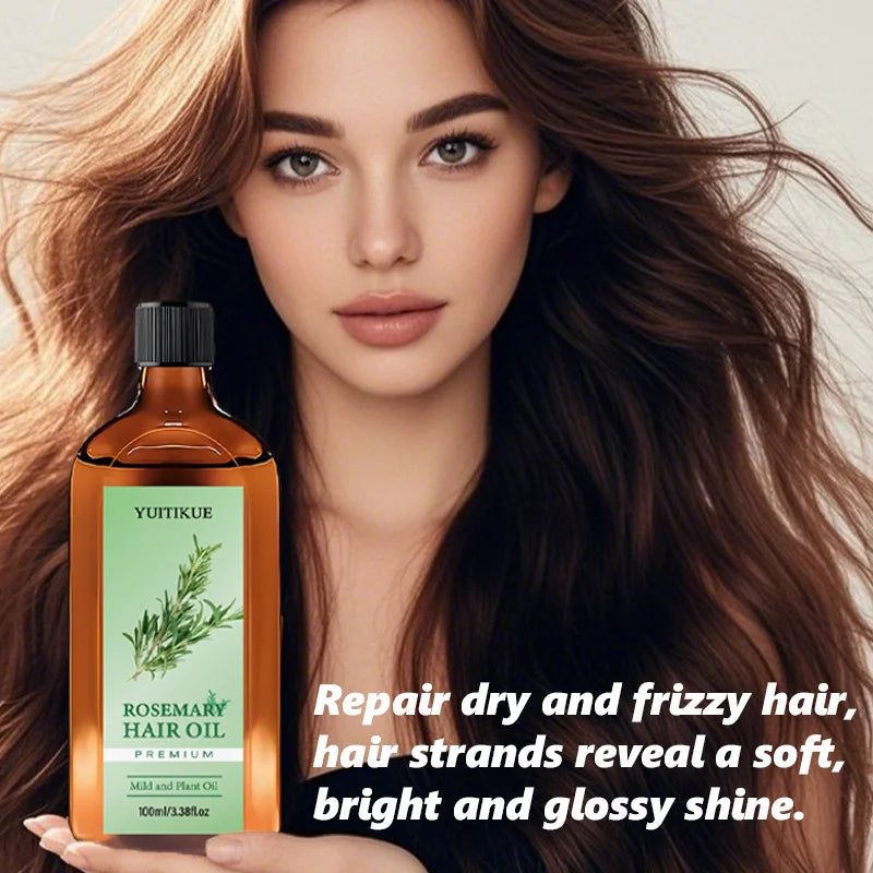 YUITIKUE Premium Rosemary Hair Oil | Mild Plant-Based Formula | For Gentle Hair & Scalp Nourishment & Healthy Hair Care 100ml