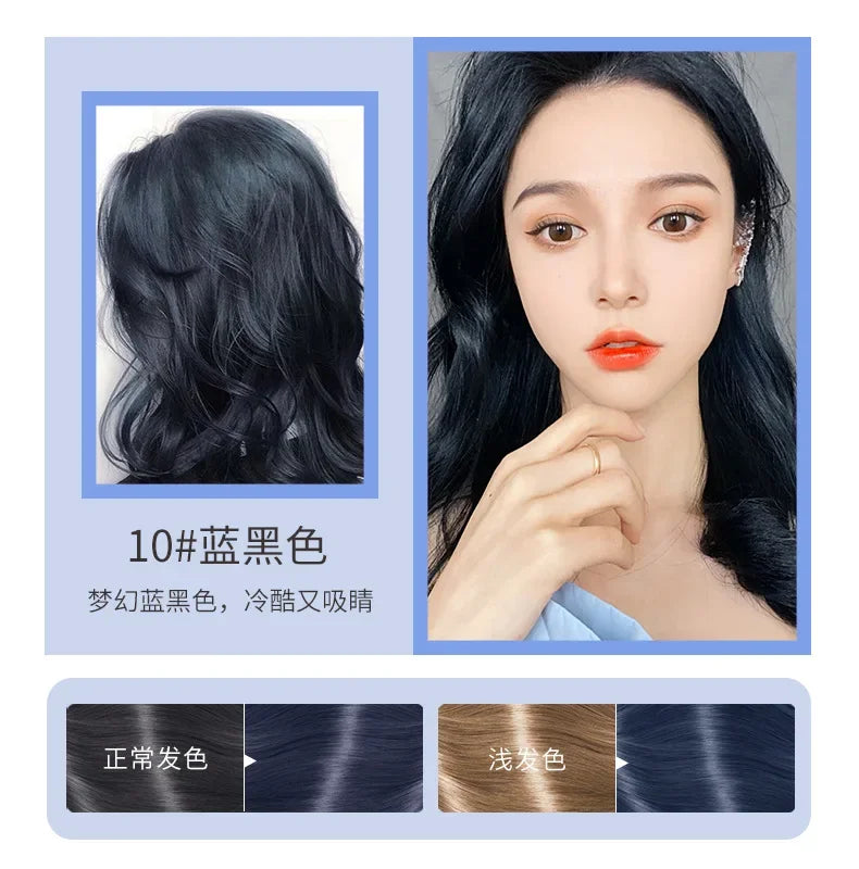 200ML Avocado Essence Hair Dye Shampoo Beauty Nourishes Long Lasting Hair Coloring Cream Care for Men Women Home Salon with Comb