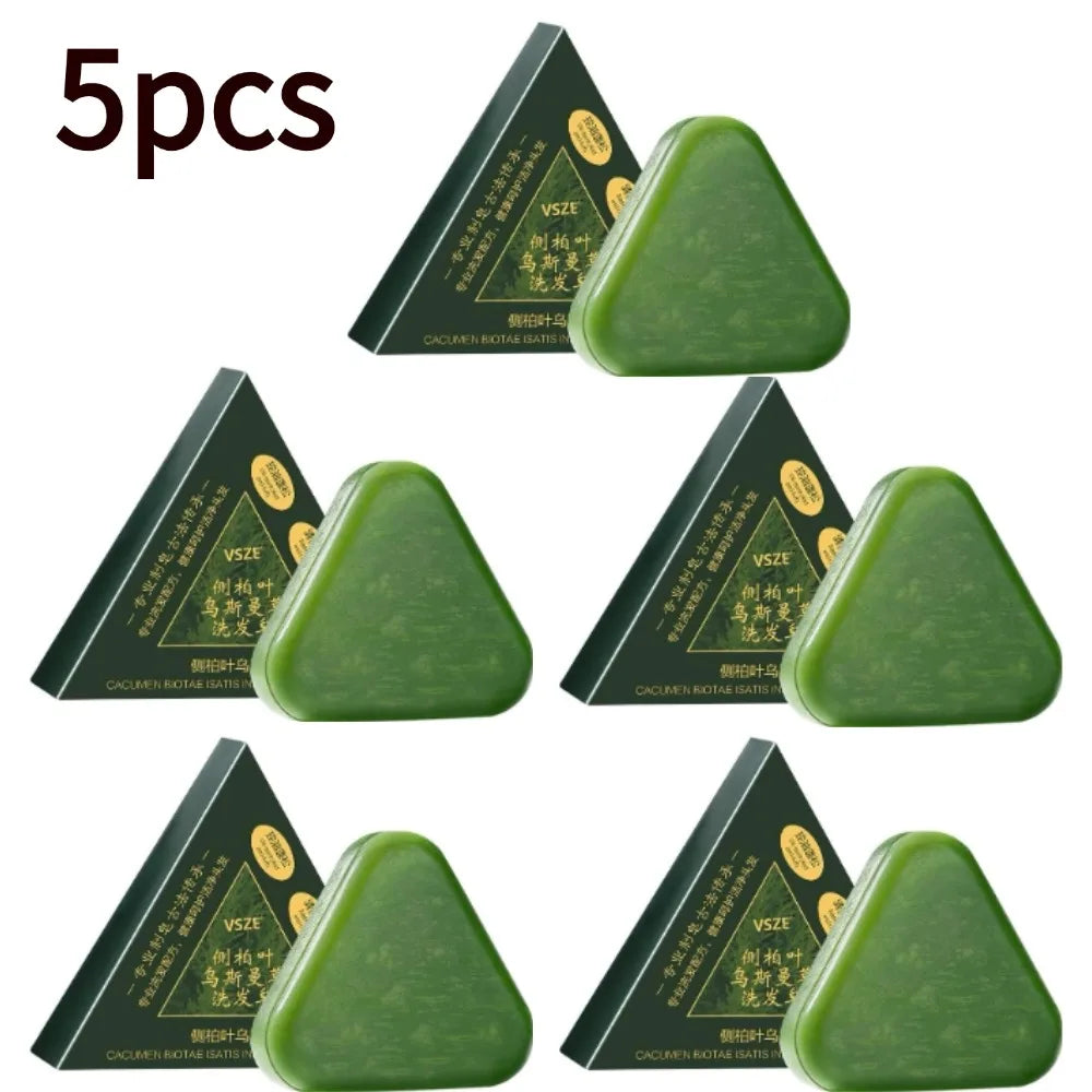 1/2/3/4/5/10pcs Usma Grass Shampoo Bar Natural Herbal Formula Cold-Processed Preserve Plant Essences Hair Care Soap