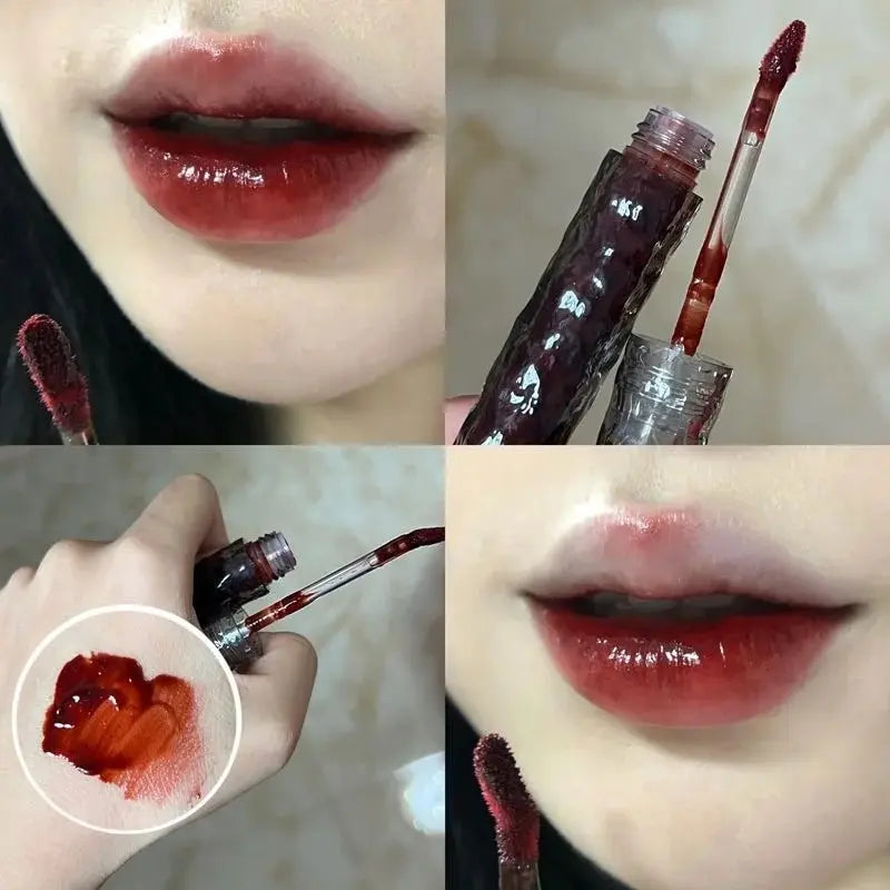 HERORANGEHR292 Glacier Rock Mirror Water Glazed Lip Glaze Moisturizes and Moisturizes, Forming a Film That Is Not Easy to Fade