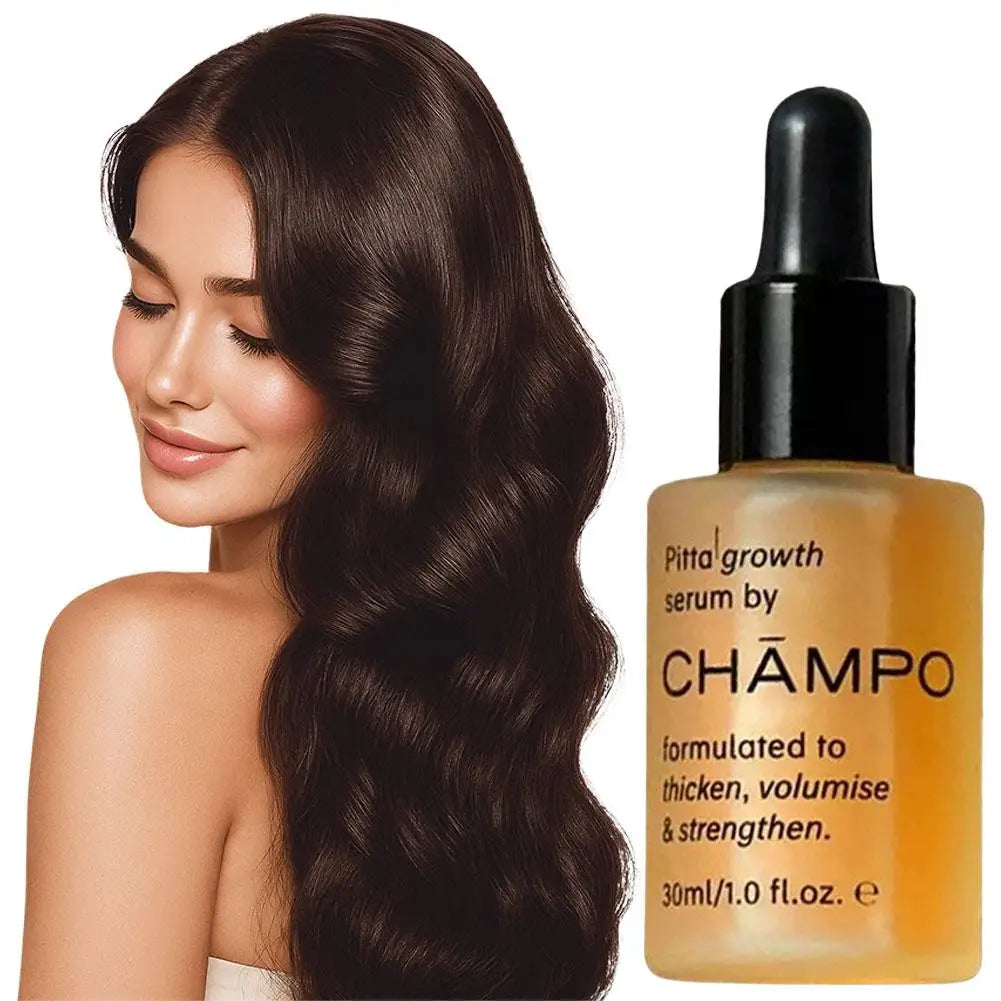 CHĀMPO Hair Growth Serum 30ml, Volumizing & Strengthening Formula,Oil-Control & Repair Hair Care Essence for Fuller Thicker Hair