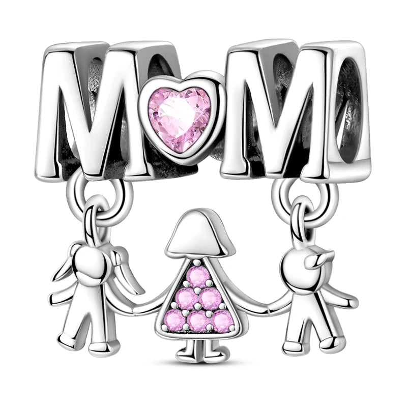 Pink Charms Original 925 Sterling Silver Heart Bow Perfume Bottle Charms Beads Pendants Fit Bracelet DIY Women Jewelry Making