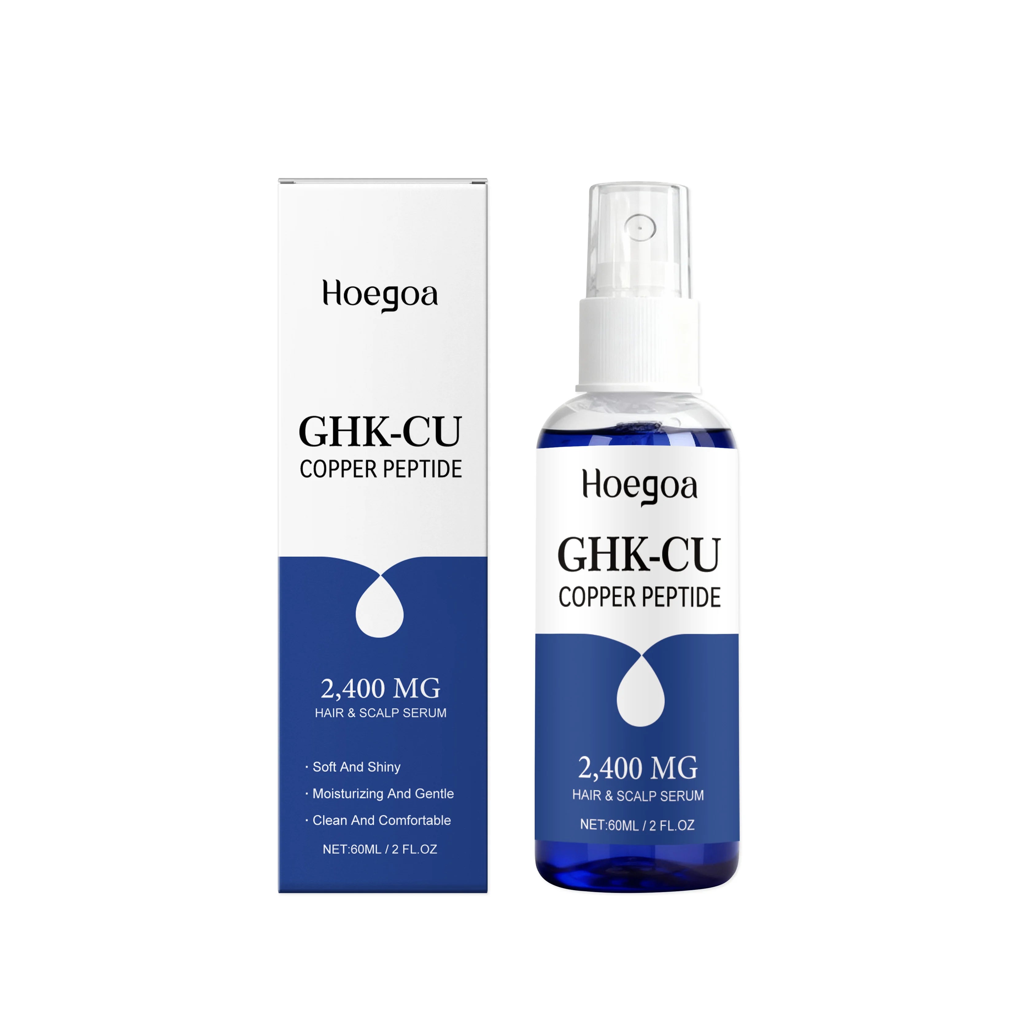 Copper peptide hair and scalp serum, lightweight, moisturizing, refreshing, non-greasy, everyday care essence