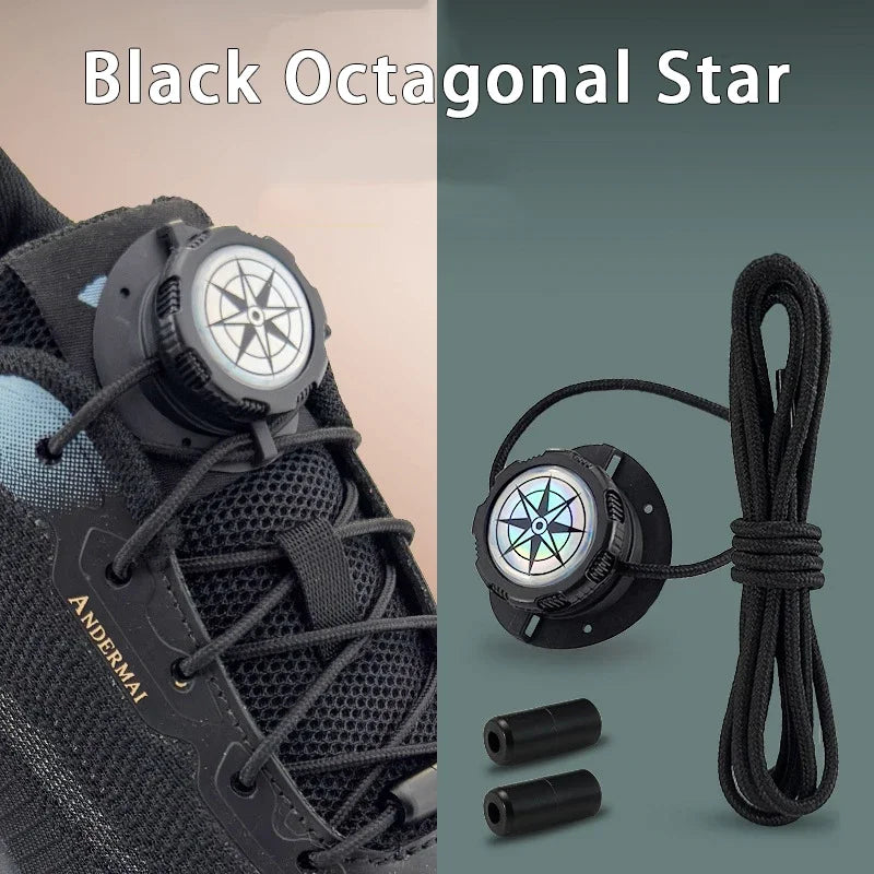 1Pair Simple Swivel Buckle Laces Thick Rope Automatic Shoelaces Without Ties Install Tennis Sneakers Shoelace Shoe Accessories