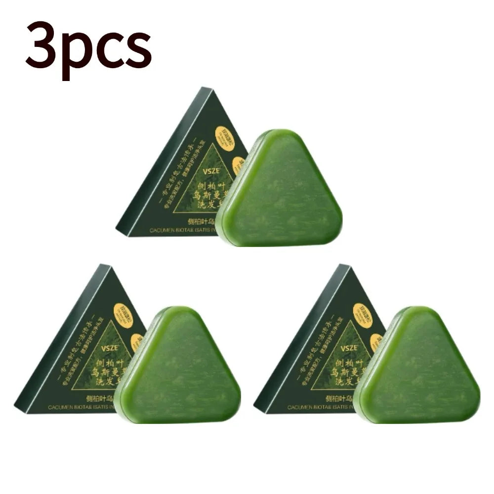 1/2/3/4/5/10pcs Usma Grass Shampoo Bar Natural Herbal Formula Cold-Processed Preserve Plant Essences Hair Care Soap