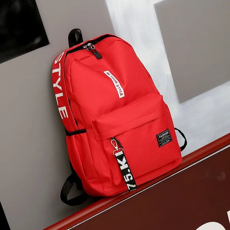 Fashion trend backpack backpack for men and women junior high school high school student bag large capacity korean version of th