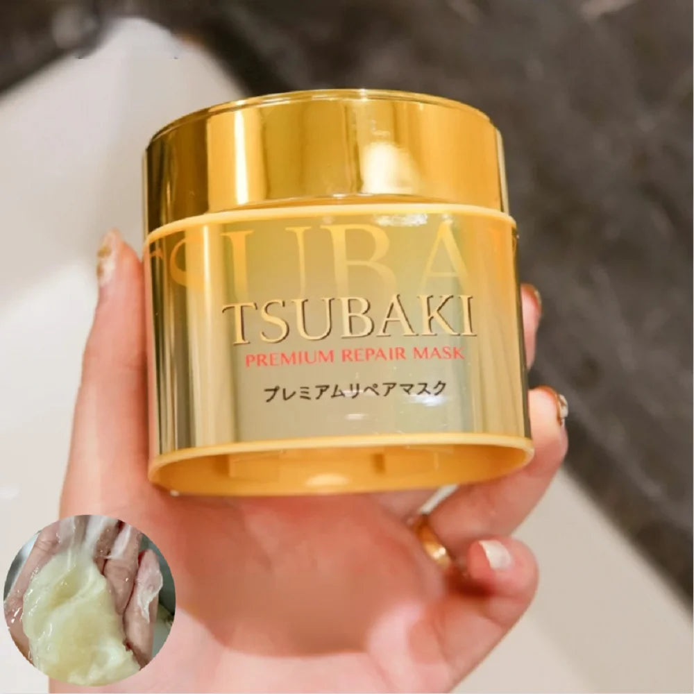 Japan TSUBAKI 0 Seconds Premium Hair Mask - High Penetration Essence - Frizz Control Damage Repair Salon-Grade Hair Care