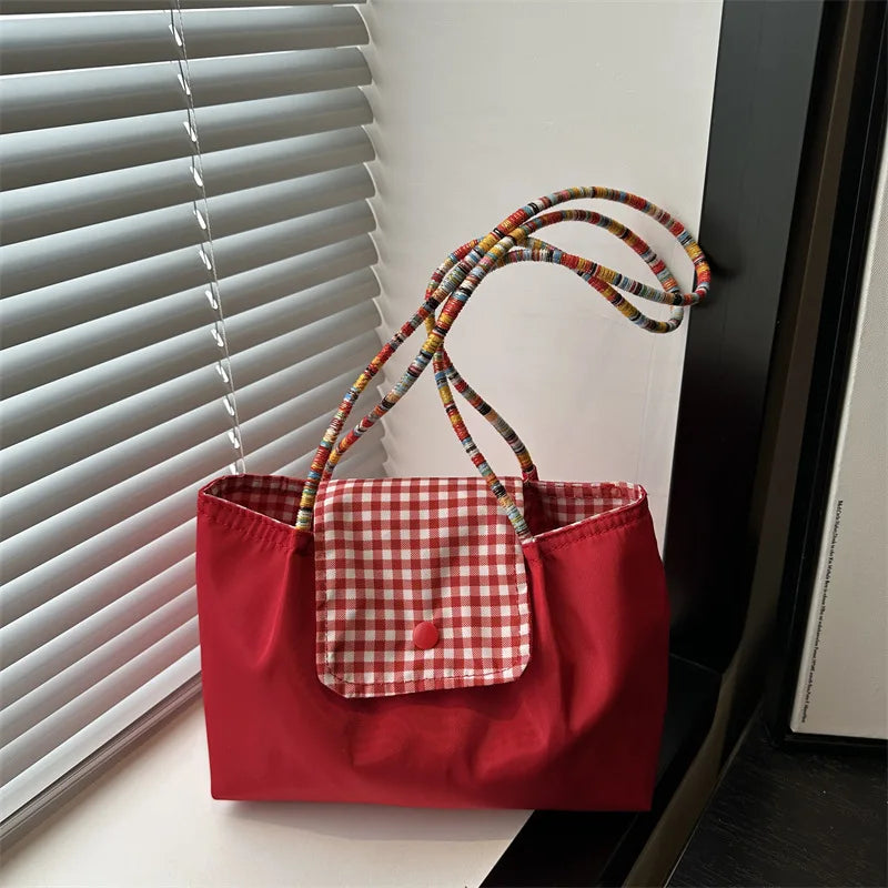 Fashionable Casual Hand-held Bag, Versatile Commuting Tote Bag, Large Capacity Student School Bag, Single Shoulder Underarm Bag