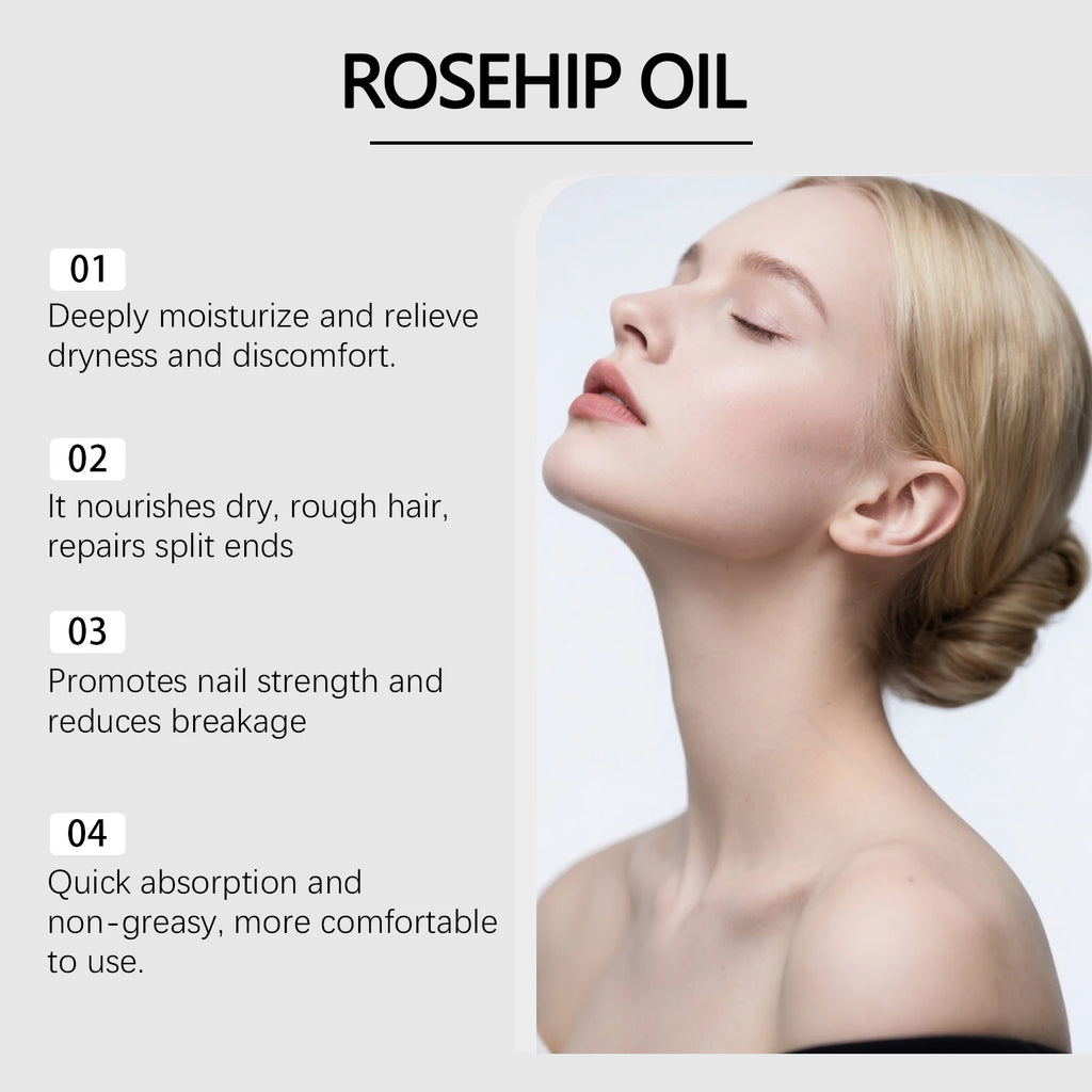 Natural Rosehip Seed Essential Oil Anti-Aging Serum Treatment Wrinkle Firming Skin Refreshing Smooth Nourish Body Essences Oils