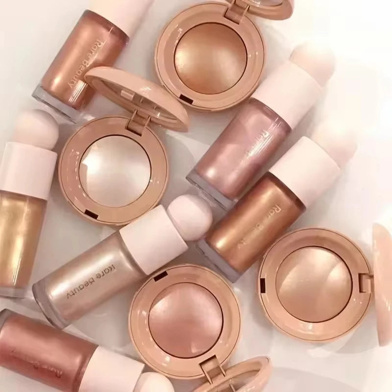 Rare Beauty Melting Cream Blush Makeup Matte Pearlescent Texture Glitter Blush Highlighter Bright nourish moisturize Lip Gloss