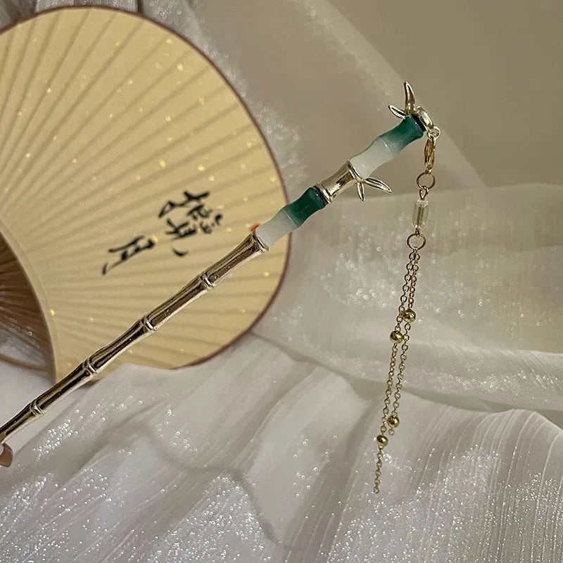Elegant Chinese Style Hair Clip Tassel Hair Stick Traditional Floral Design Hairstyle Accessory Women Jewelry Hairpin Hairneedle