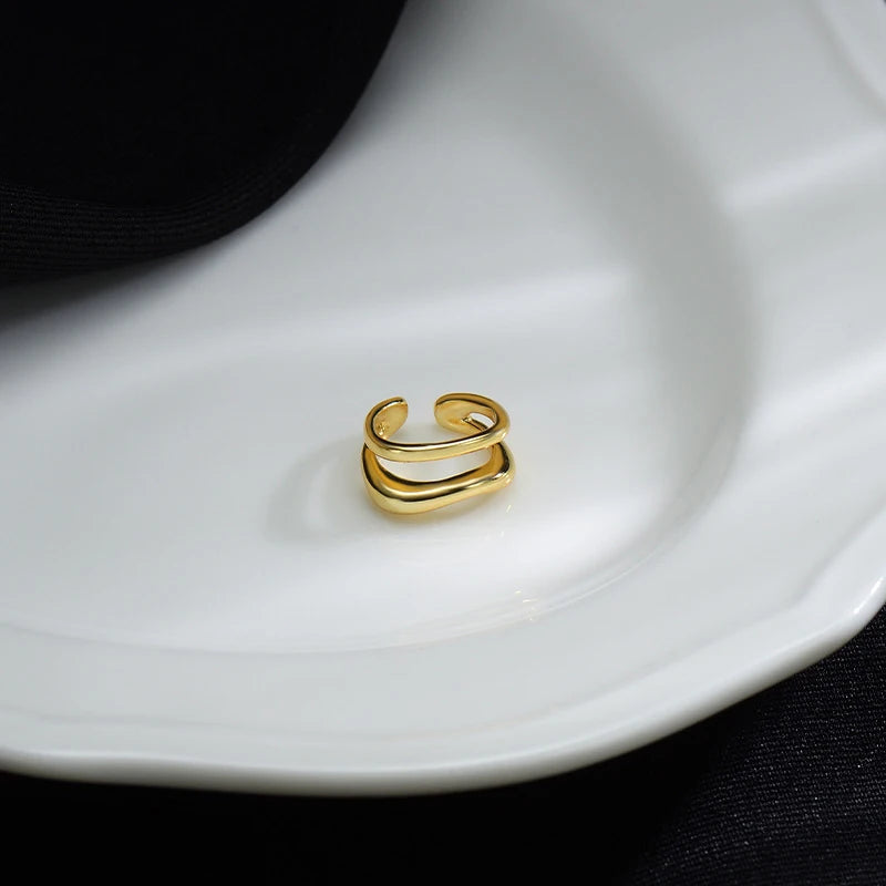 1Pc Ear Cuff Earrings Non-Piercing Double Layer Cuff Ear Clip Earring for Women Fake Cartilage Simple Y2K Jewelry New