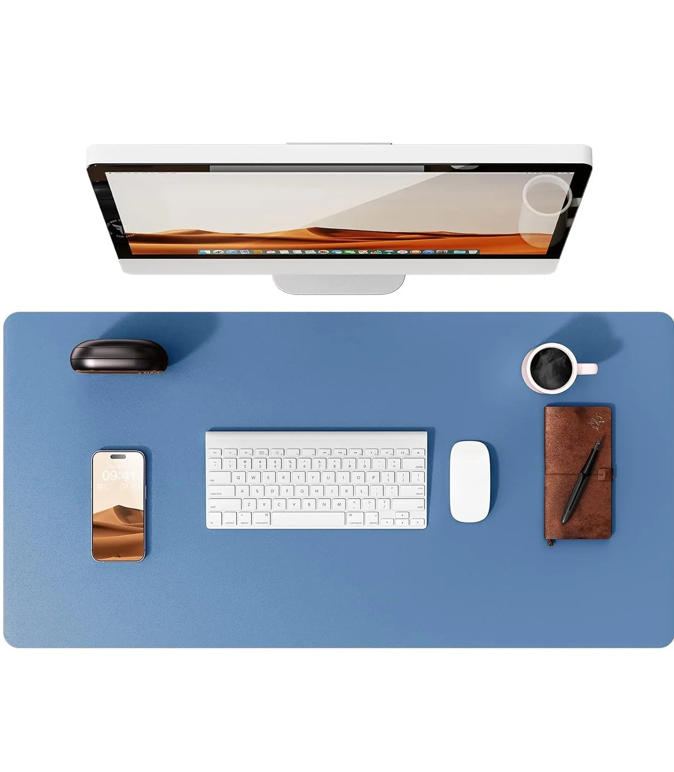 Large Mouse Pad,Office Desk Mat, Leather Desk Pad Protector, Non-Slip PU Leather Desk Blotter, Laptop Desk Pad