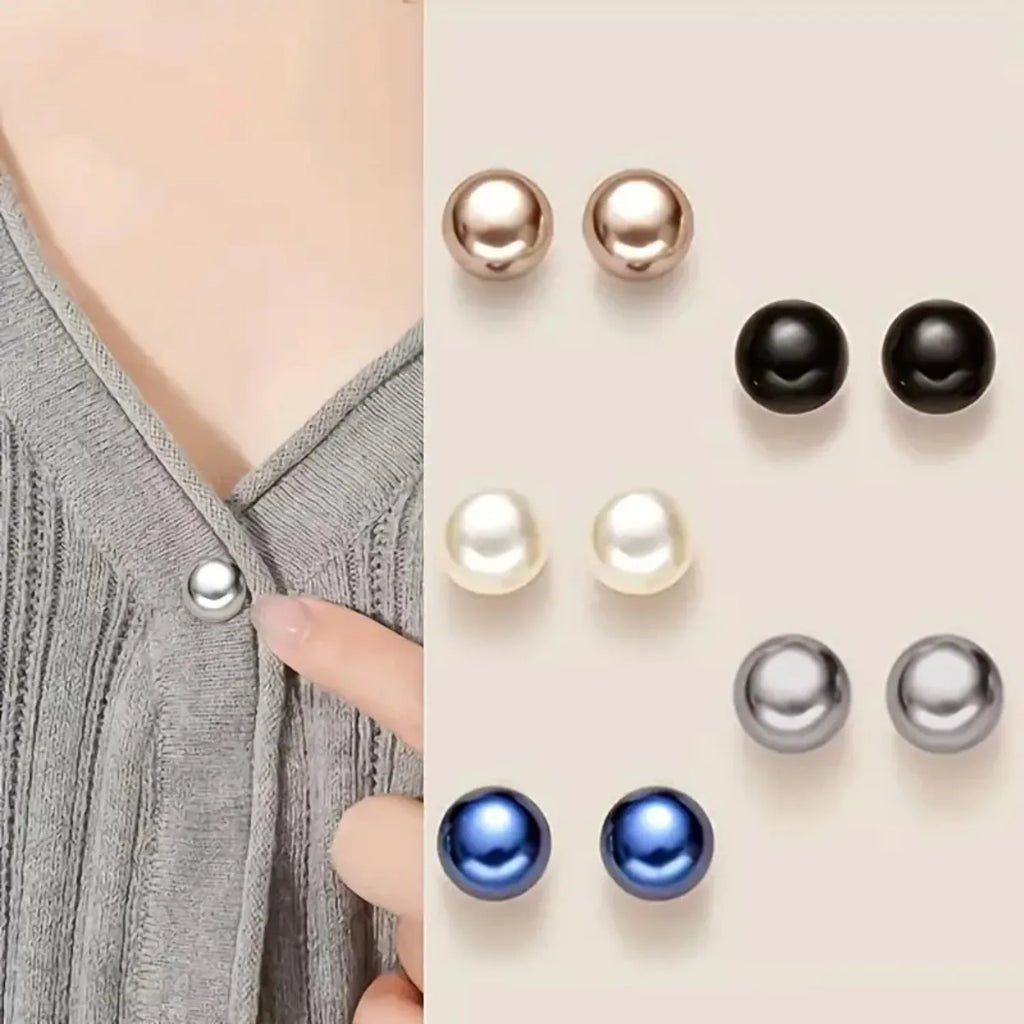 10pcs Pearl Button Pins ,DIY Decorative Safety Button Covers For Shoes, Hats, Bags, Shawls,Collar Needle Buckle Fixed Pin Brooch