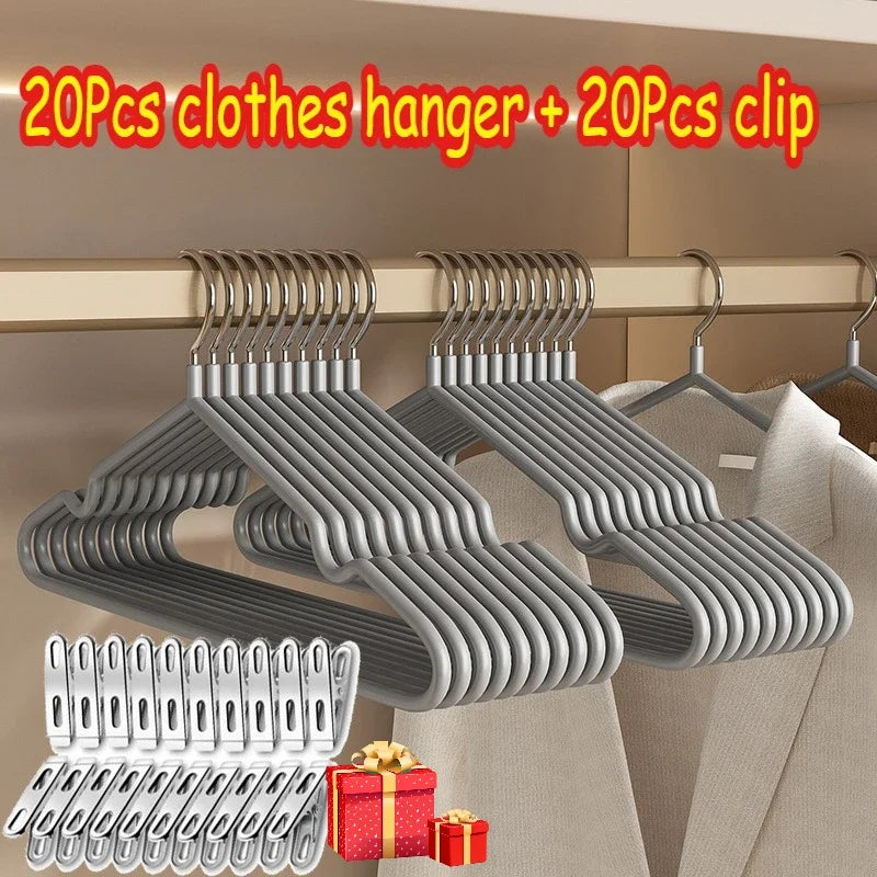 Non-Slip Coated Metal Suit Coat Hangers Heavy Duty Clothes Hangers Metal Shirt Jacket Hanger with Round Notches for Dress